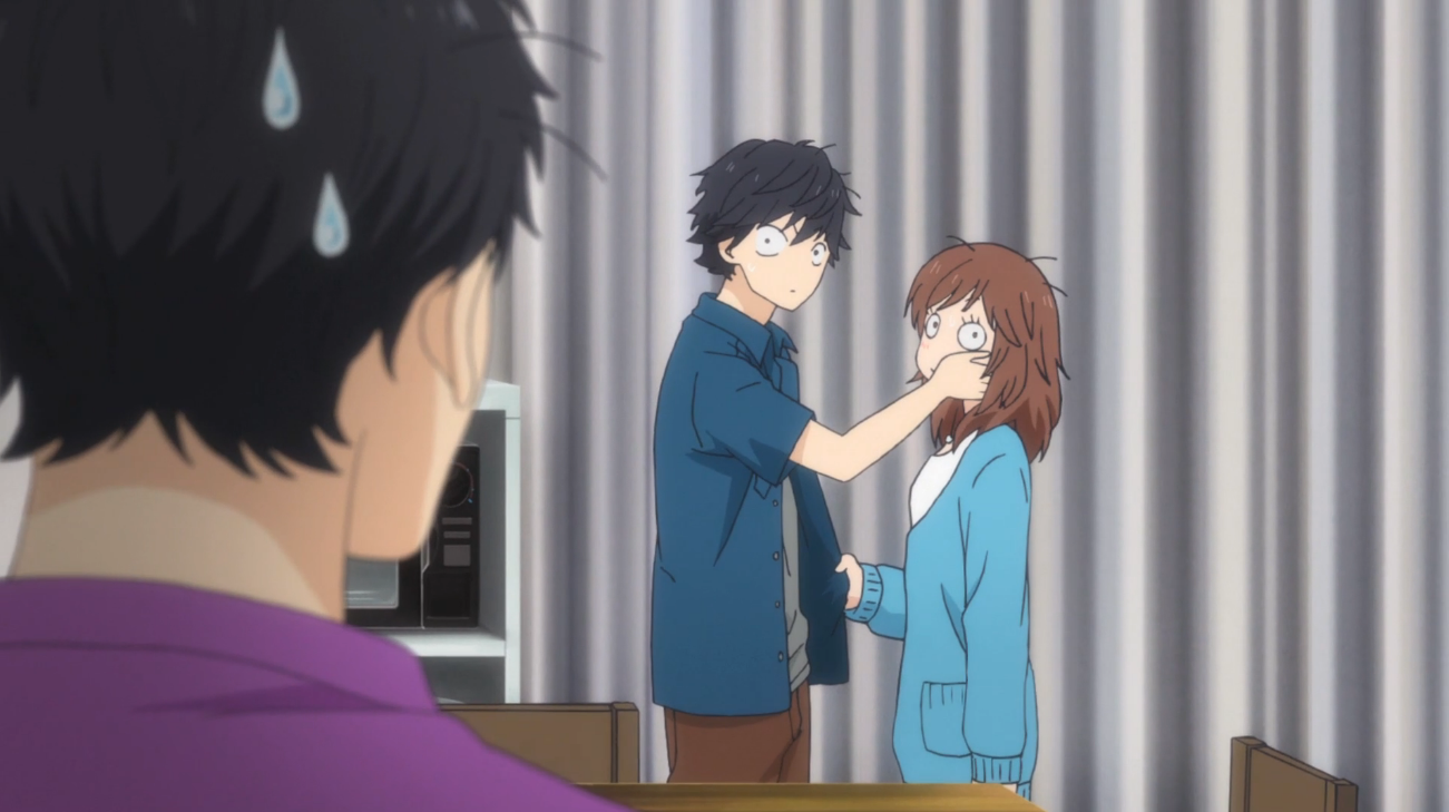Kou quickly escapes from Futaba and Tanaka sensei as he leaves to go to wor...